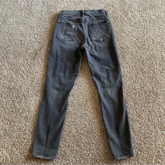 7 For All Mankind High Waist Ankle Skinny Jeans Women’s 27 Washed Gray Black - Picture 11 of 16